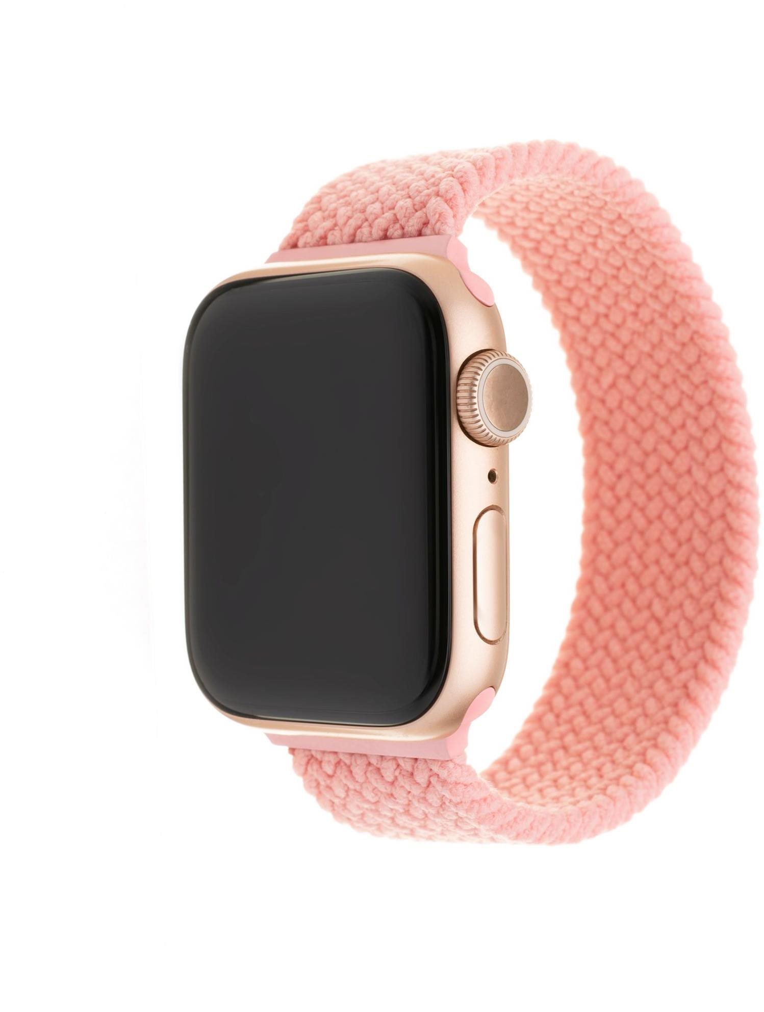 FIXED Elastic Nylon Strap pre Apple Watch 42/44/45/Ultra 49mm veľkosť L ružový