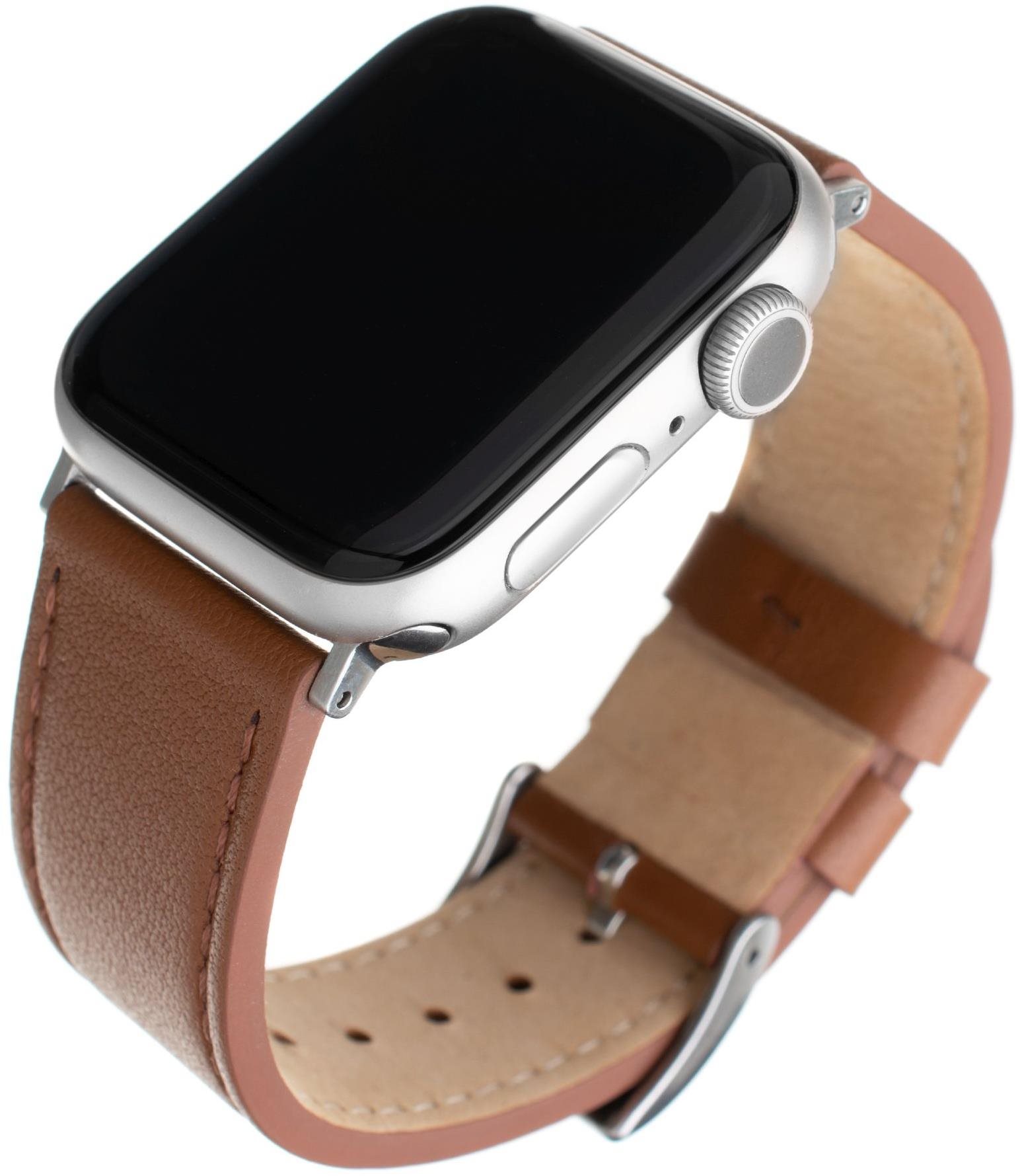 FIXED Leather Strap pre Apple Watch 42/44/45/Ultra 49mm hnedý
