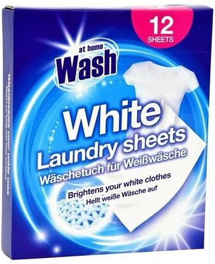 AT HOME WASH White obrúsky do práčky 12 ks