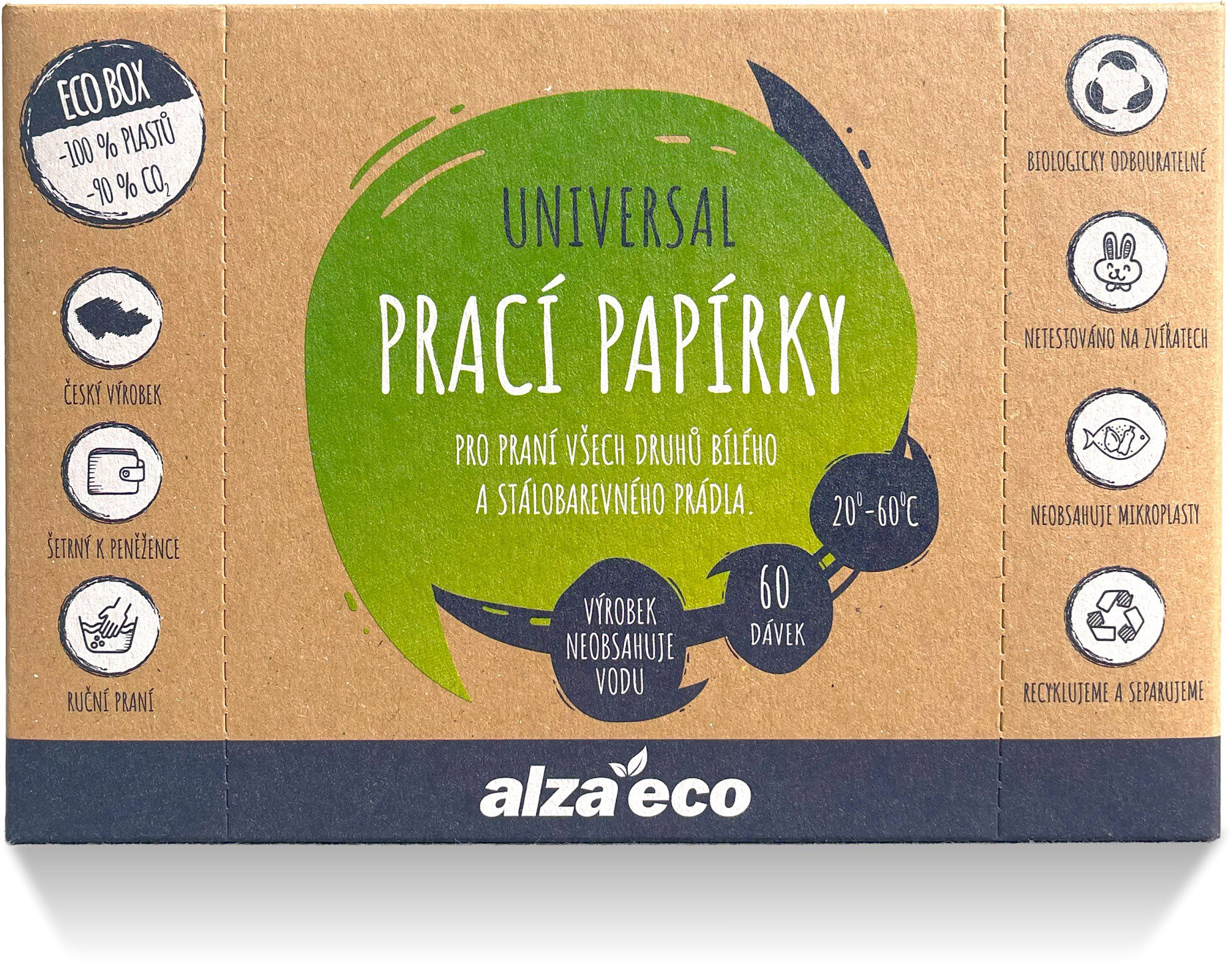AlzaEco pracie papieriky Universal (60 praní)
