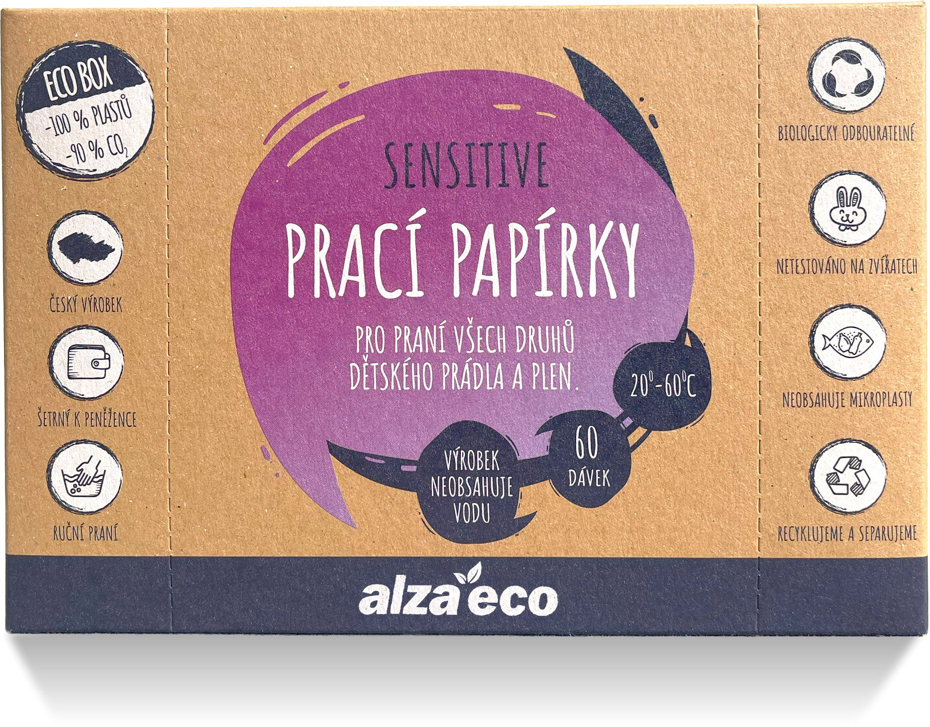 AlzaEco pracie papieriky Sensitive (60 praní)