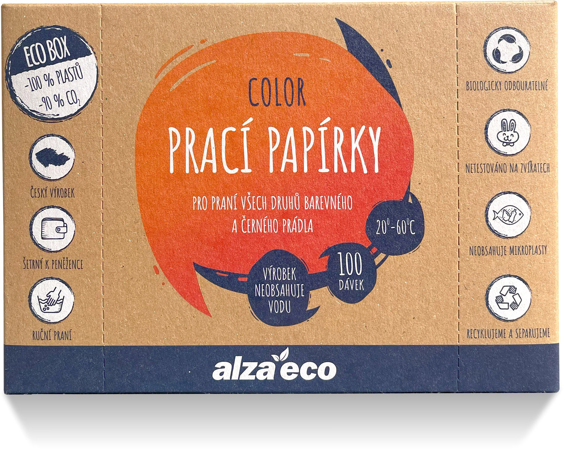 AlzaEco pracie papieriky Color (100 praní)