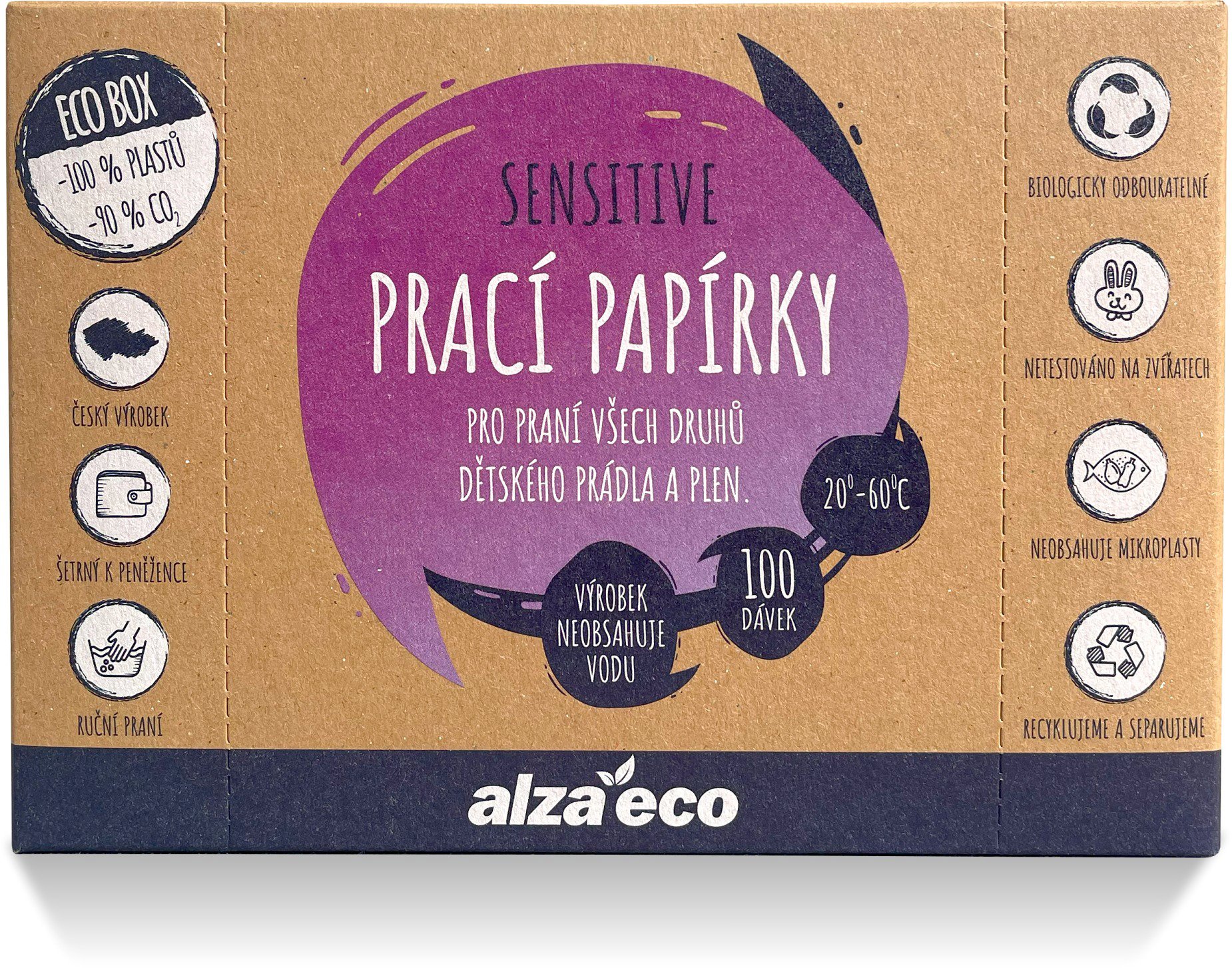 AlzaEco pracie papieriky Sensitive (100 praní)