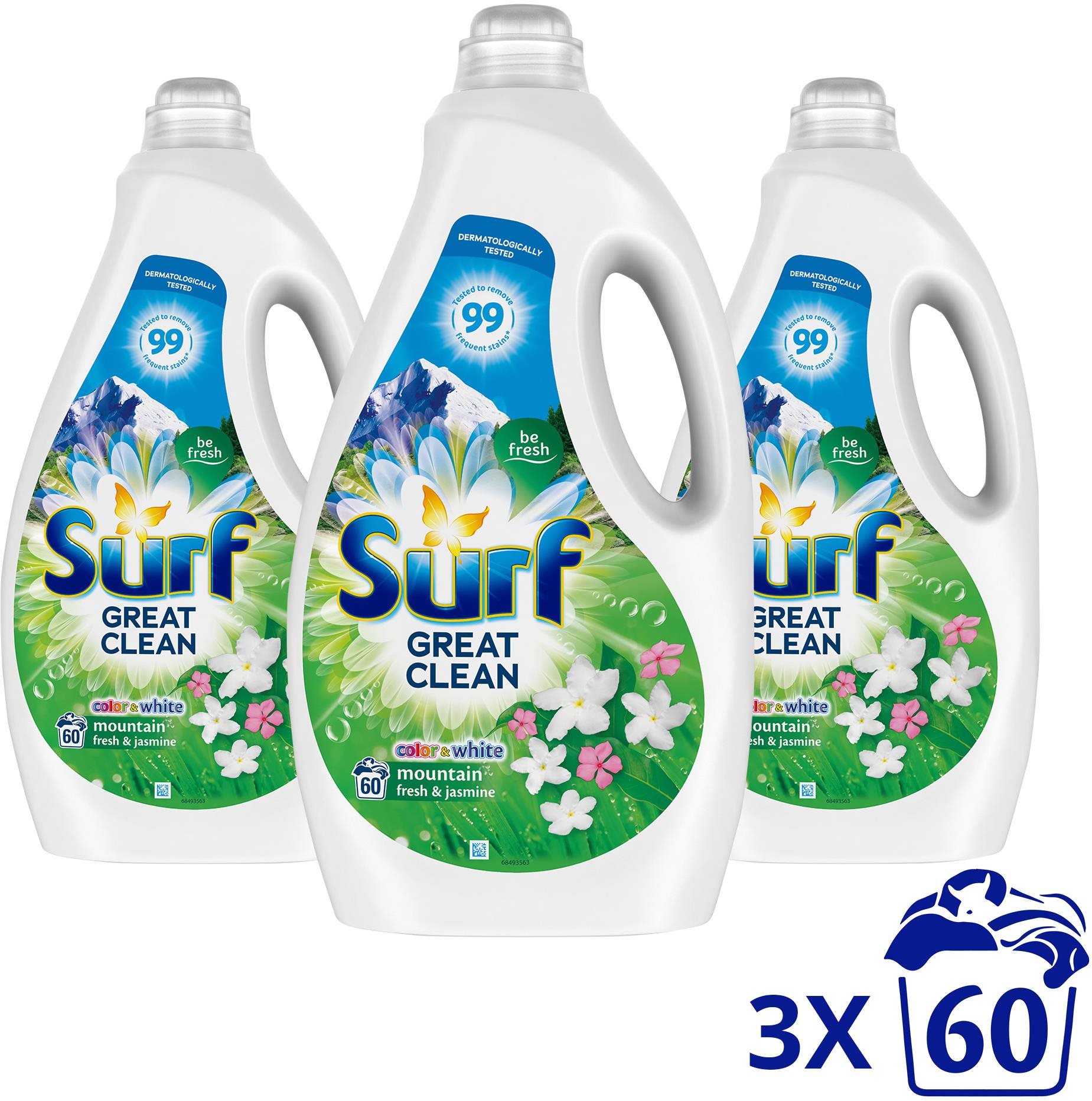SURF Mountain Fresh & Jasmine 3× 2 l (60 praní)