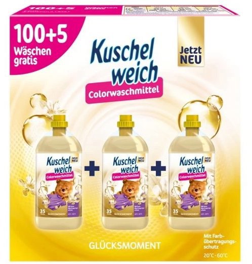 KUSCHELWEICH Glücksmoment 3 × 1,925 l (105 praní)