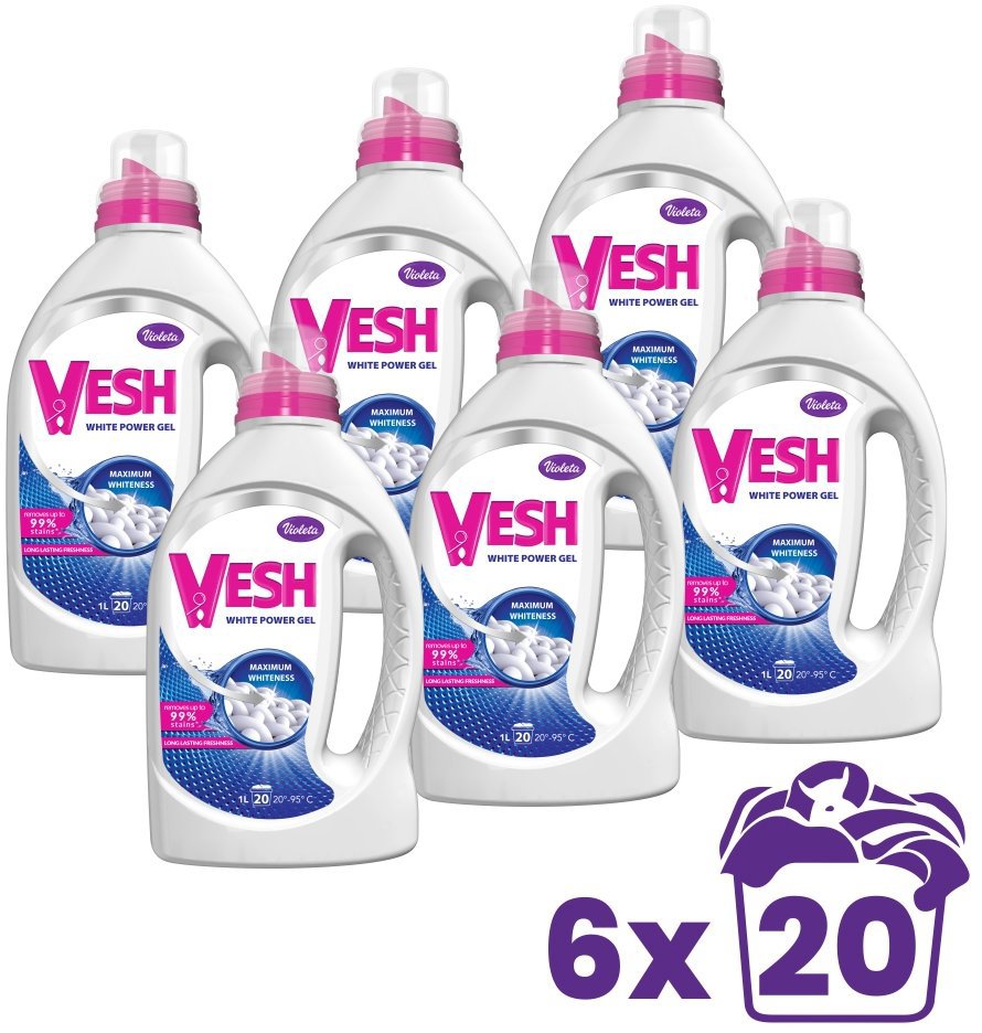 VIOLETA VESH White 6× 1 l (120 praní)