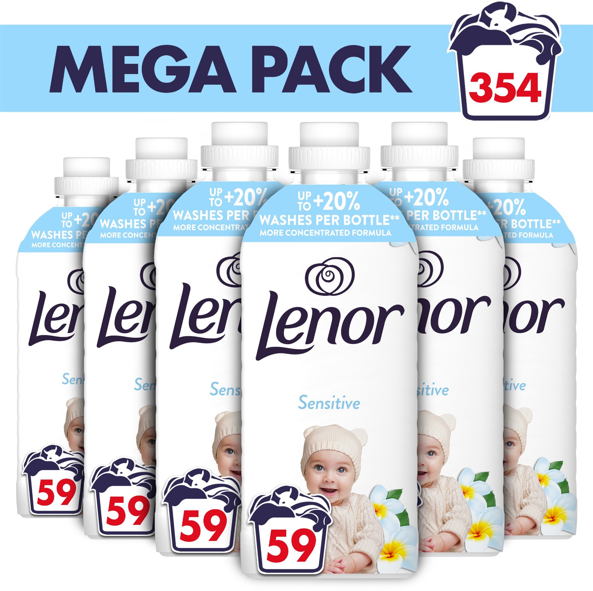 LENOR Sensitive 6 × 1,239 l (354 praní)