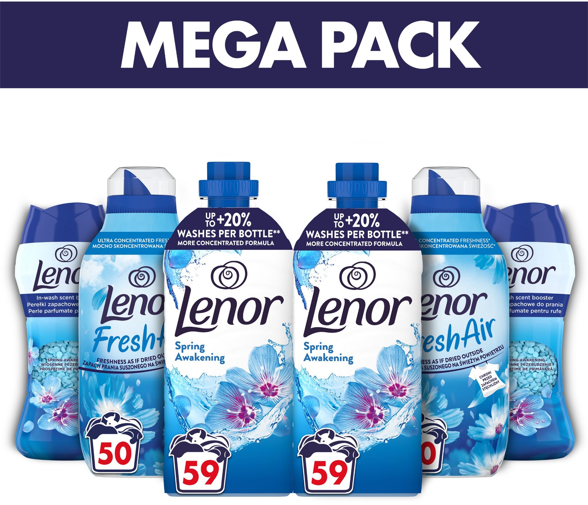 LENOR Spring Awakening 2× 1,239 l + Fresh Air Fresh Wind 2× 700 ml + Spring Awakening 2× 270 g