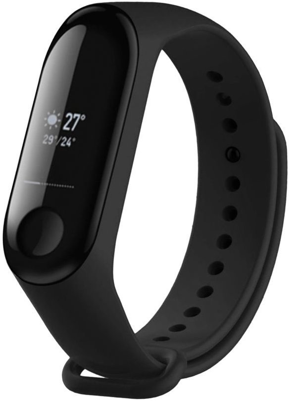 FIXED Silicone Strap na Xiaomi Mi Band 3/4 čierny