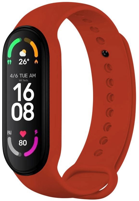 FIXED Silicone Strap na Xiaomi Band 7/Mi Band 6/Mi Band 5 červený
