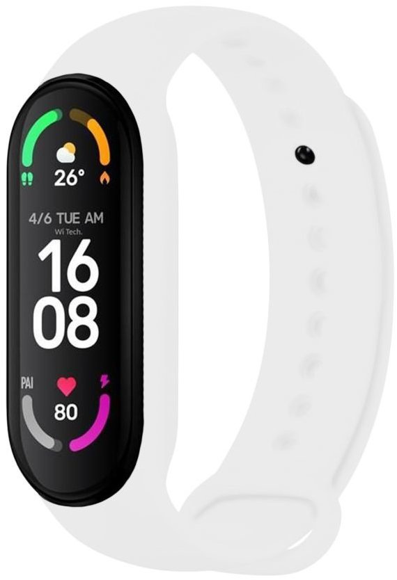 FIXED Silicone Strap na Xiaomi Band 7/Mi Band 6/Mi Band 5 biely