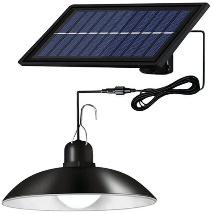 Pronett XJ4623 Solárna závesná LED lampa na záhradu s diaľkovým ovládaním, čierna