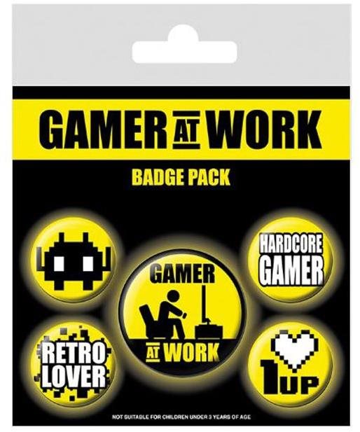 Gaming: Gamer At Work – odznaky 5 kusov