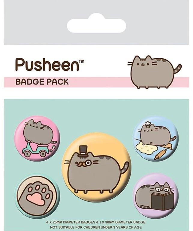 Pusheen: Fancy – odznaky 5 kusov