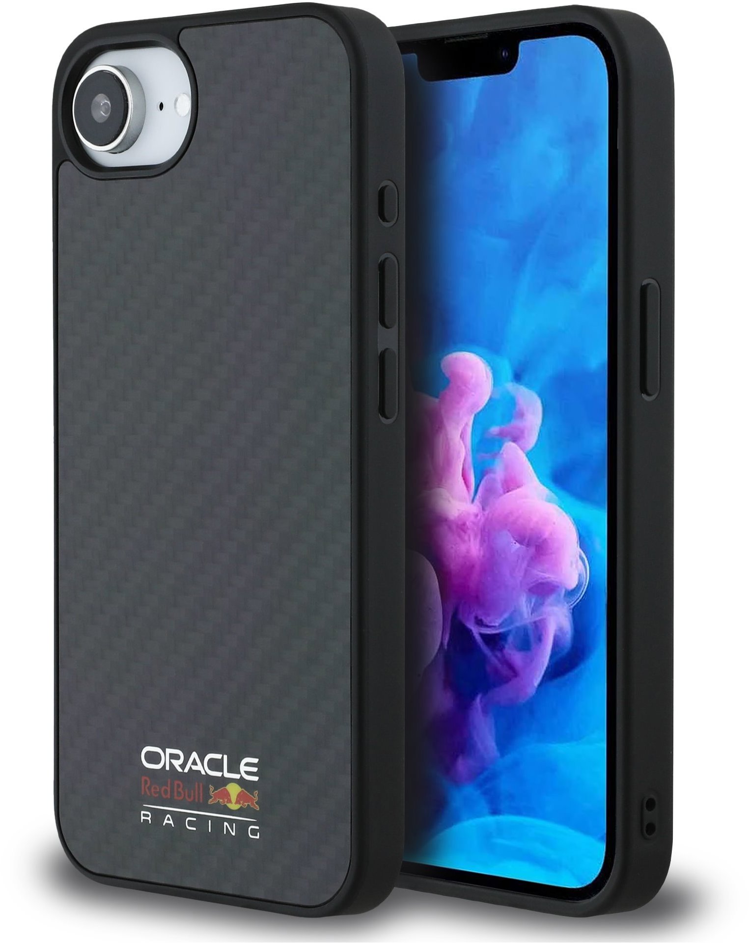 Red Bull Carbon Shiny Logo MagSafe Zadný Kryt pre iPhone 16e Black