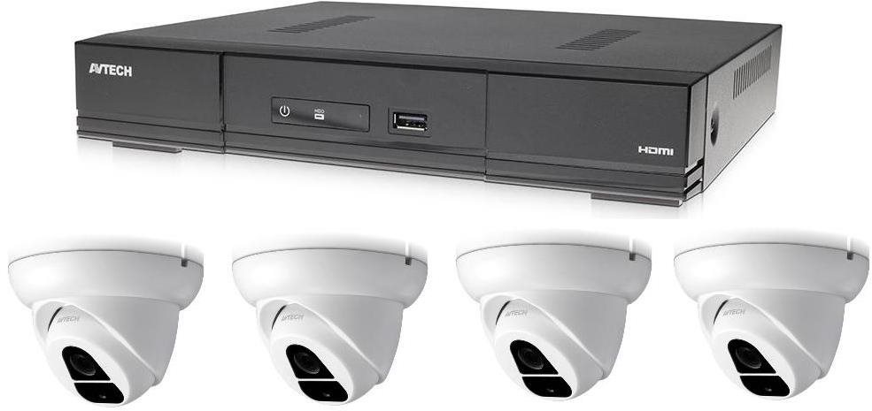 AVTECH 1× DVR DGD1005AV a 4× 2 MPX Dome kamera DGC1004XFT