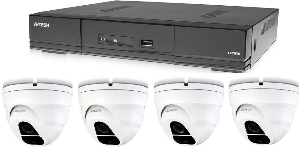 AVTECH 1× DVR DGD1005AV a 4× 5MPX Dome kamera DGC5205TSE