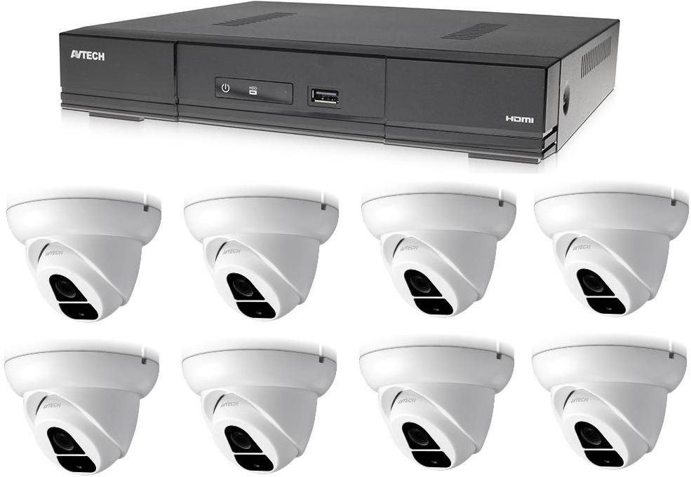 AVTECH 1× DVR DGD1009AV a 8× 2MPX Dome kamera DGC1004XFT