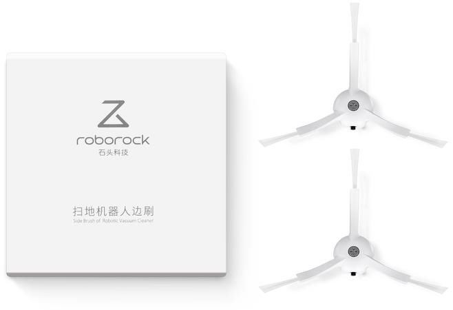 Roborock Štetinová bočná kefa na S8, S8+, S8 Pro Ultra, Q-Revo, 3-ramenná biela 2 ks