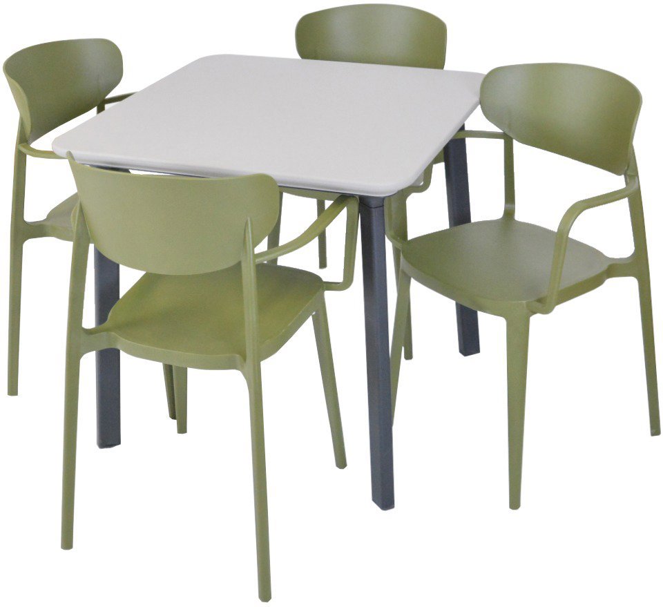 ROJAPLAST Set záhradného nábytku ITALIA BALCONY záhradný stôl 1 + 4 záhradné stoličky MARE ARMCHAIR