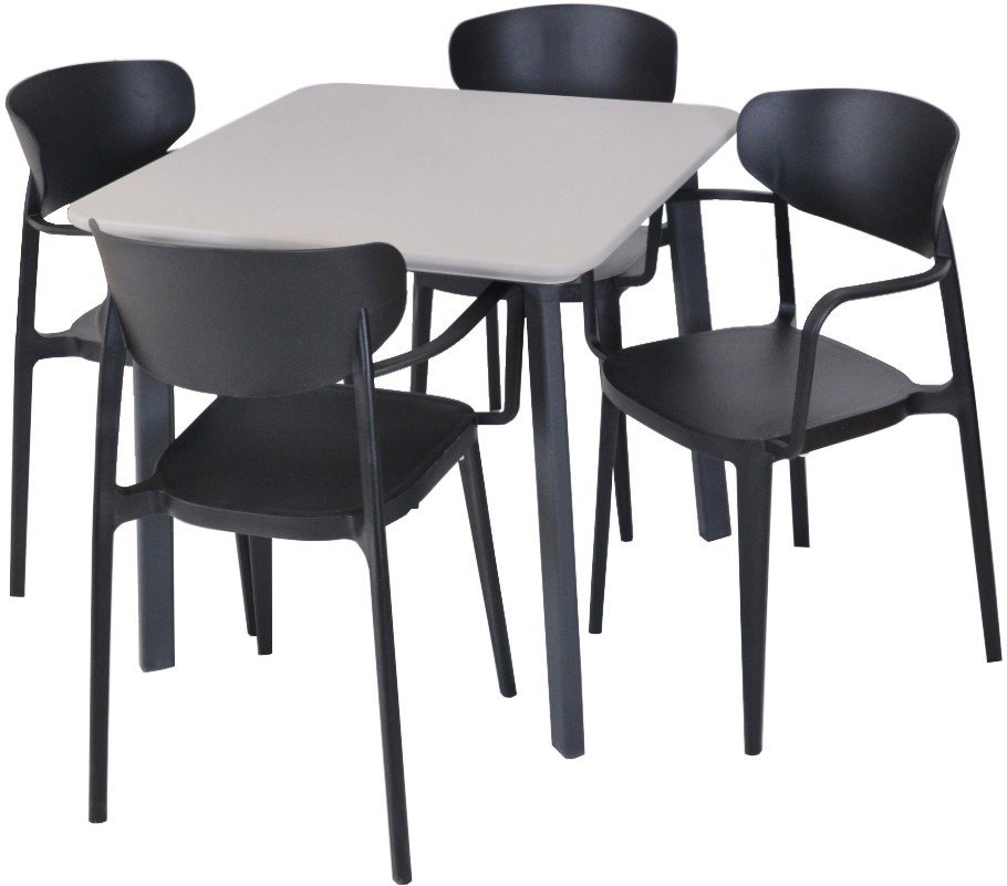 ROJAPLAST – Súprava záhradného nábytku ITALIA BALCONY, záhradný stôl 1 + 4 záhradné stoličky MARE ARMCHAIR