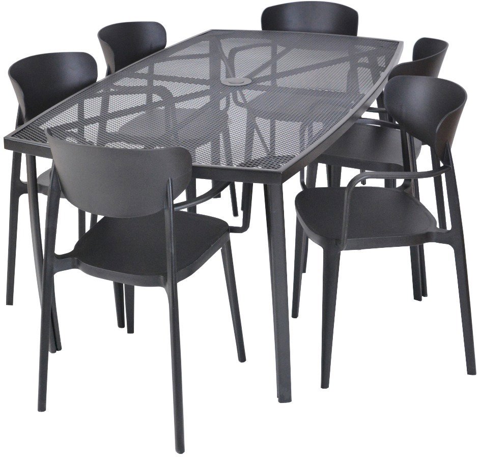 ROJAPLAST Set záhradného nábytku ZWMT-24 záhradný stôl 1 + 6 záhradných stoličiek MARE ARMCHAIR