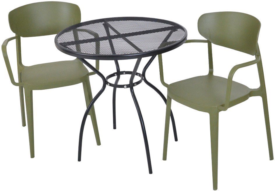 ROJAPLAST Set záhradného nábytku ZWMT-06 záhradný stôl 1 + 2 záhradné stoličky MARE ARMCHAIR