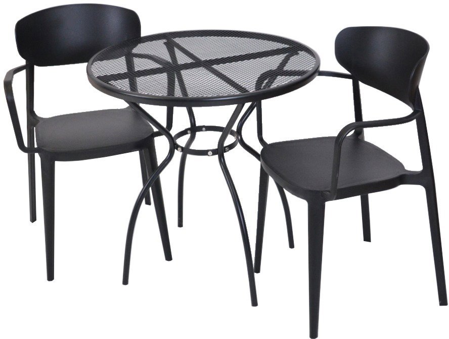 ROJAPLAST Set záhradného nábytku ZWMT-06 záhradný stôl 1 + 2 záhradné stoličky MARE ARMCHAIR