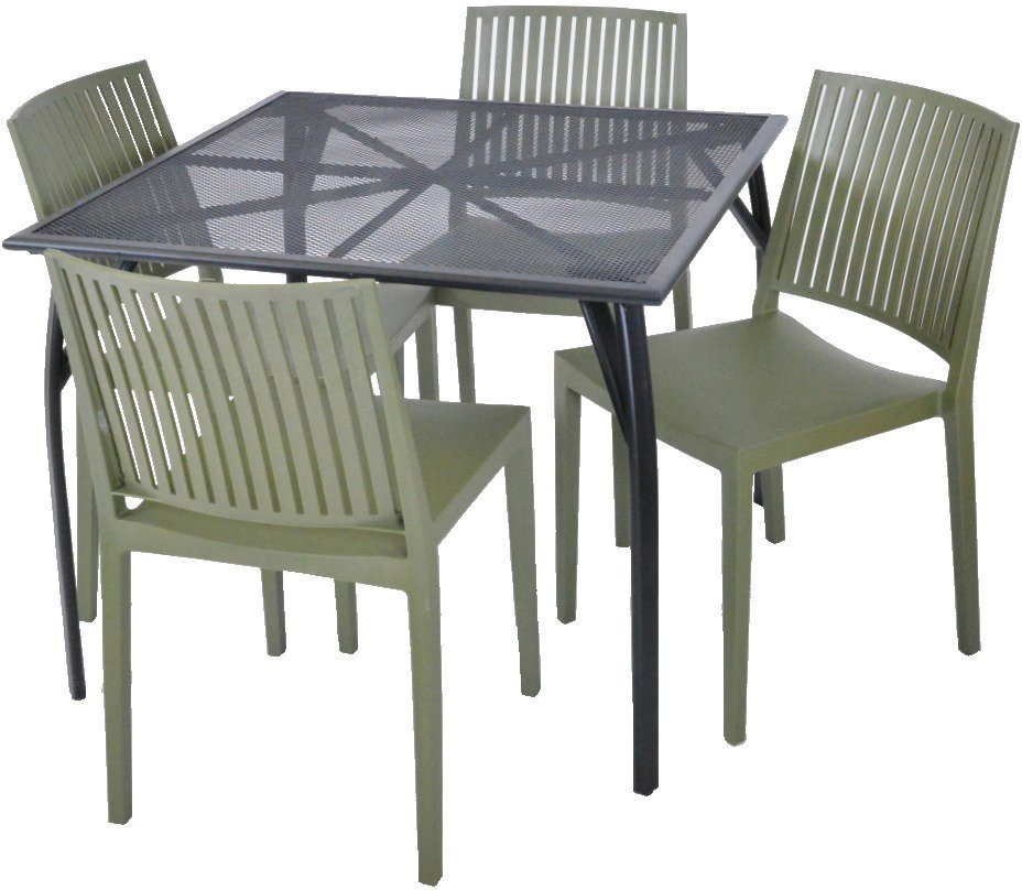 ROJAPLAST Set záhradného nábytku ZWMT-90 záhradný stôl 1 + 4 záhradné stoličky BARS
