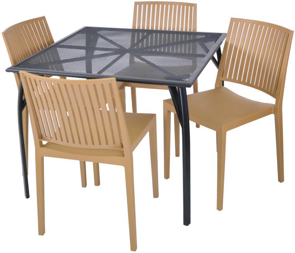 ROJAPLAST Set záhradného nábytku ZWMT-90 záhradný stôl 1 + 4 záhradné stoličky BARS