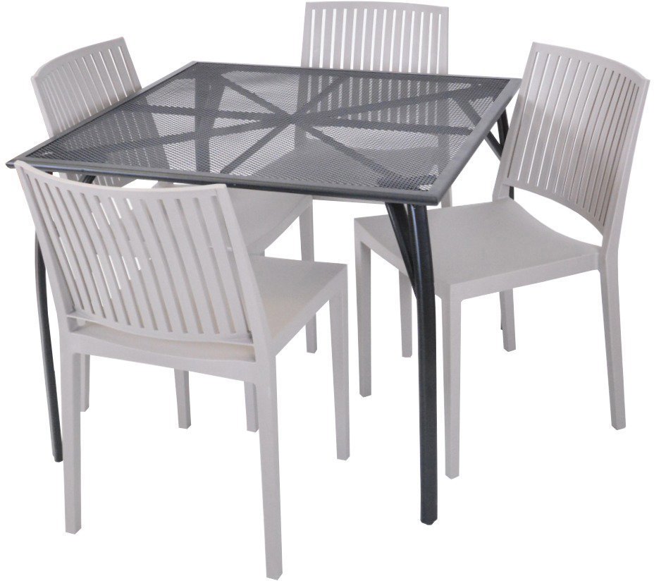 ROJAPLAST Set záhradného nábytku ZWMT-90 záhradný stôl 1 + 4 záhradné stoličky BARS