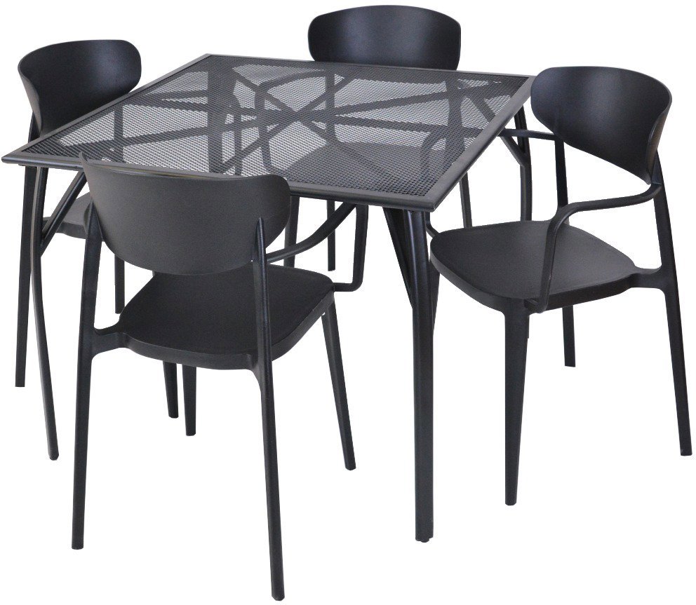 ROJAPLAST Set záhradného nábytku ZWMT-90 záhradný stôl 1 + 4 záhradné stoličky MARE ARMCHAIR