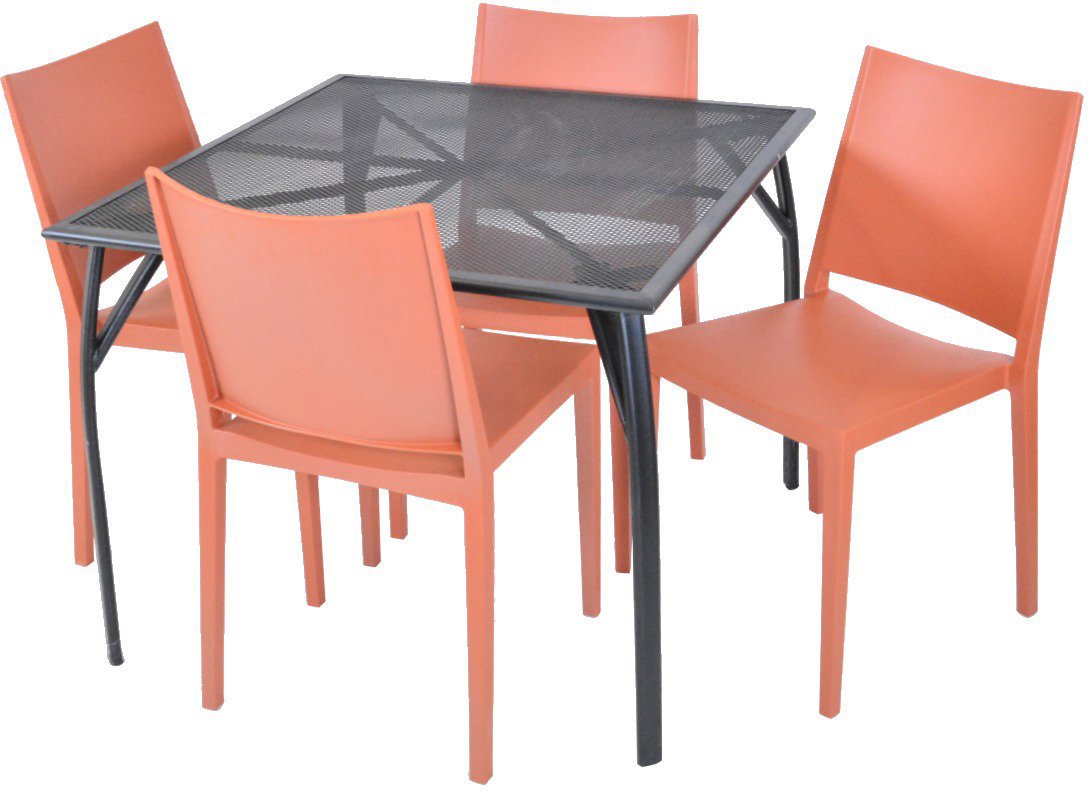 ROJAPLAST Set záhradného nábytku ZWMT-90 záhradný stôl 1 + 4 záhradné stoličky MOSK
