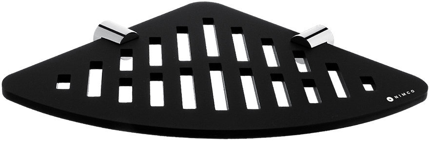 Nimco Polica do kúpeľne a sprchy rohová – plexisklo kov Nava NA-X212