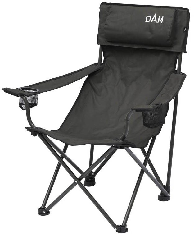 DAM Foldable Chair With Bottle Holder Steel