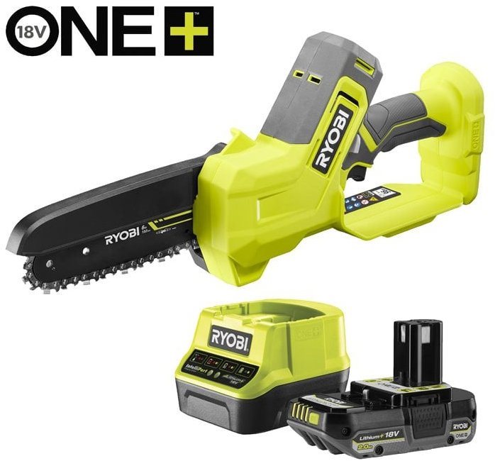 RYOBI Reťazová píla jednoručná AKU 18V ONE+™ 15 cm (1× 2 Ah)