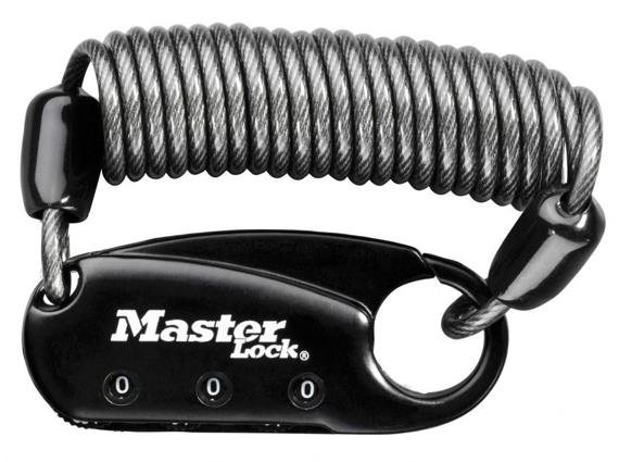 Master Lock – Karabína s navíjacím káblom 1551EURDBLK – Master Lock