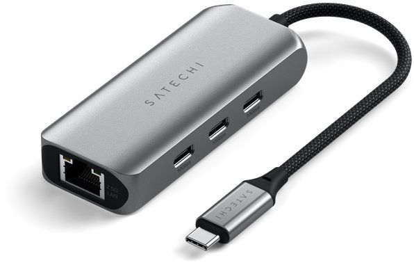 Satechi 4 v 1 USB-C Hub s 2,5 Gigabitovým Ethernetom – Sivý (Space Gray)