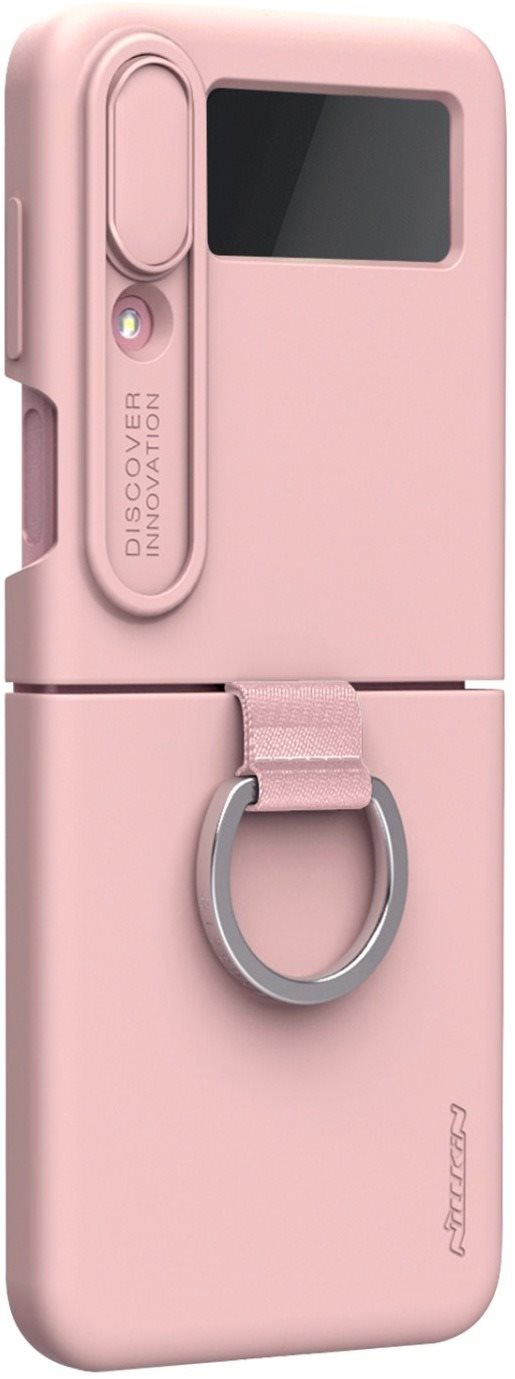 Nillkin CamShield Silky Silikónový Kryt na Samsung Galaxy Z Flip 4 5G Light Peach