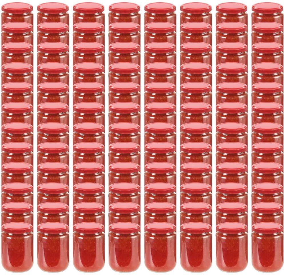 Zaváracie poháre s červenými viečkami 96 ks 230 ml