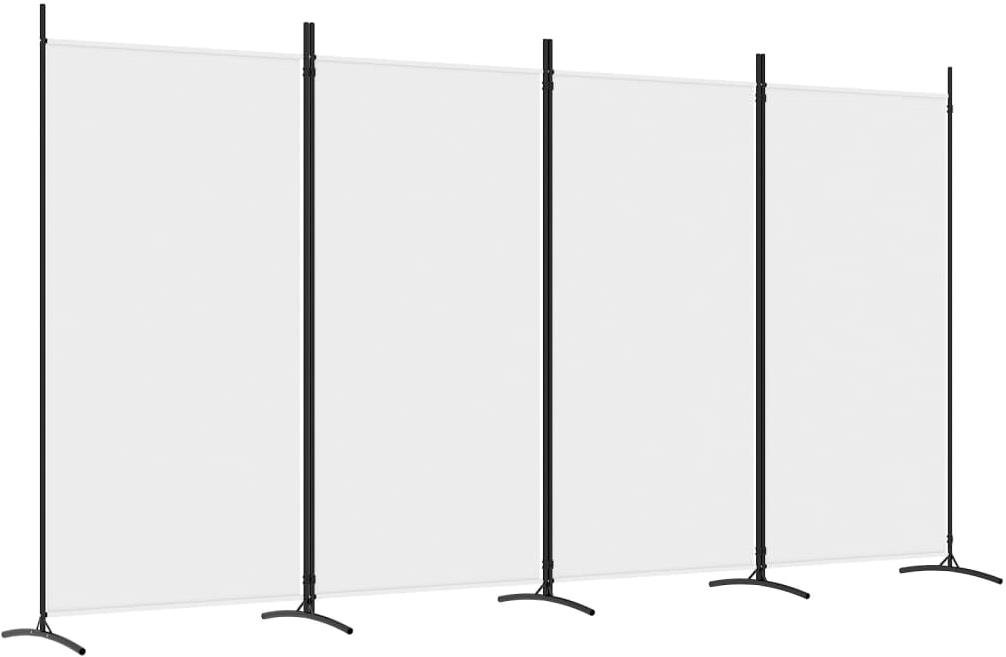 4-dielny paraván biely 346 × 180 cm textil