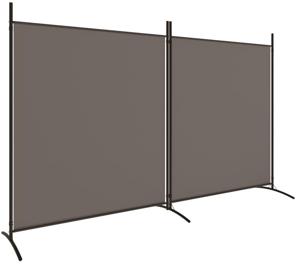 2-dielny paraván antracitový 348 × 180 cm textil