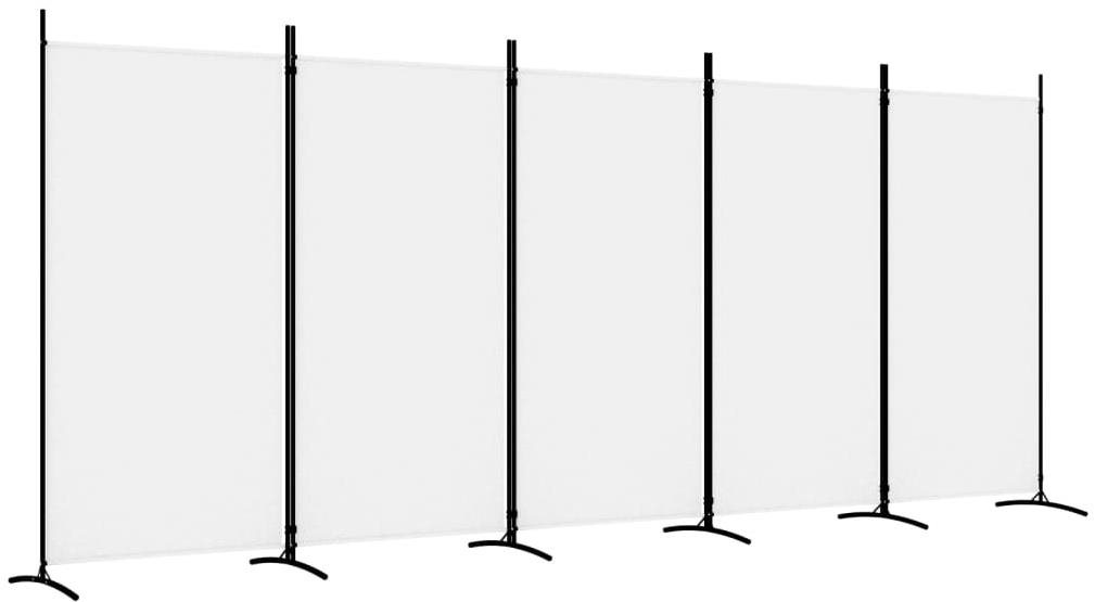 5-dielny paraván biely 433×180 cm textil