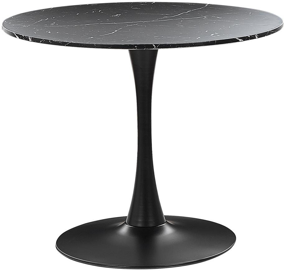 Okrúhly jedálenský stôl 90 cm s mramorovým efektom čierny BOCA, 312124