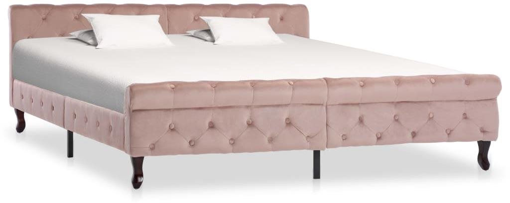 Rám postele, ružový zamat, 180 x 200 cm