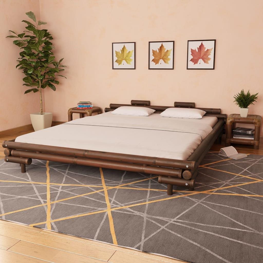 Rám postele tmavohnedý bambus 180 × 200 cm