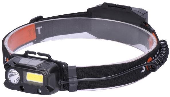 Solight LED čelové nabíjacie svietidlo 3 W + COB150 + 60 lm Li-ion