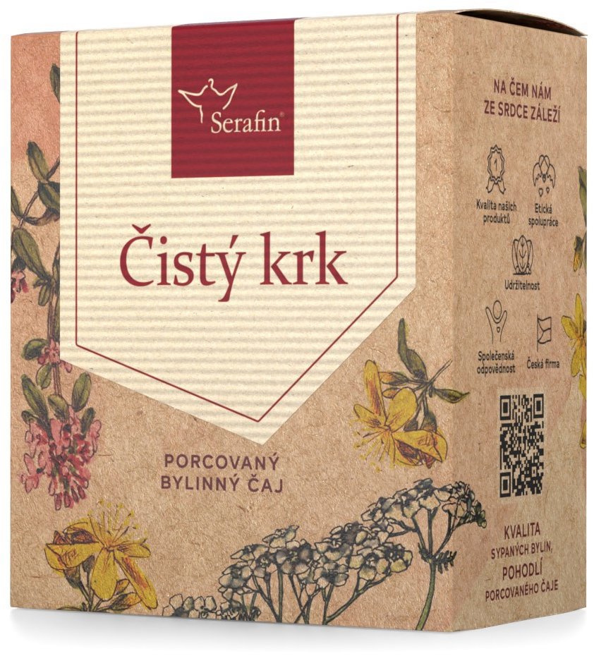 Serafin Čistý krk bylinný čaj porciovaný 15× 25 g vhodný pri angíne