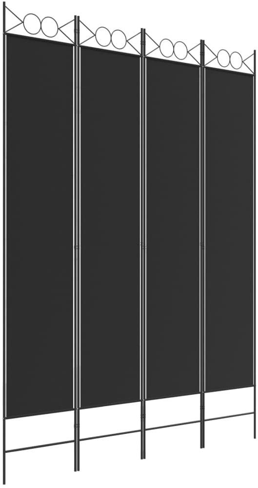 SHUMEE štvordielny paraván čierny, 160 × 220 cm