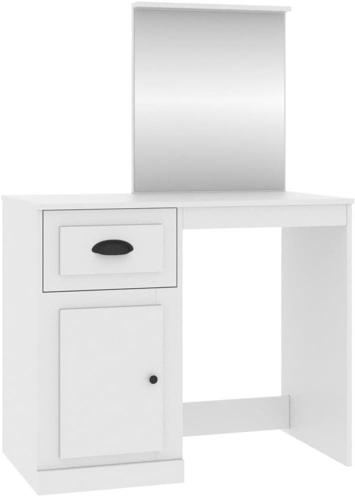 Shumee Toaletný stolík so zrkadlom biely 90 × 50 × 132,5 cm kompozit